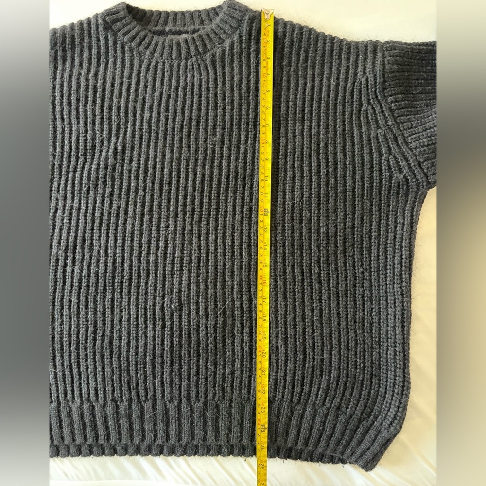 ANINE BING Sydney ALPACA Wool Sweater Womens Large Crew Neck Relaxed Fit Black - Picture 8 of 8